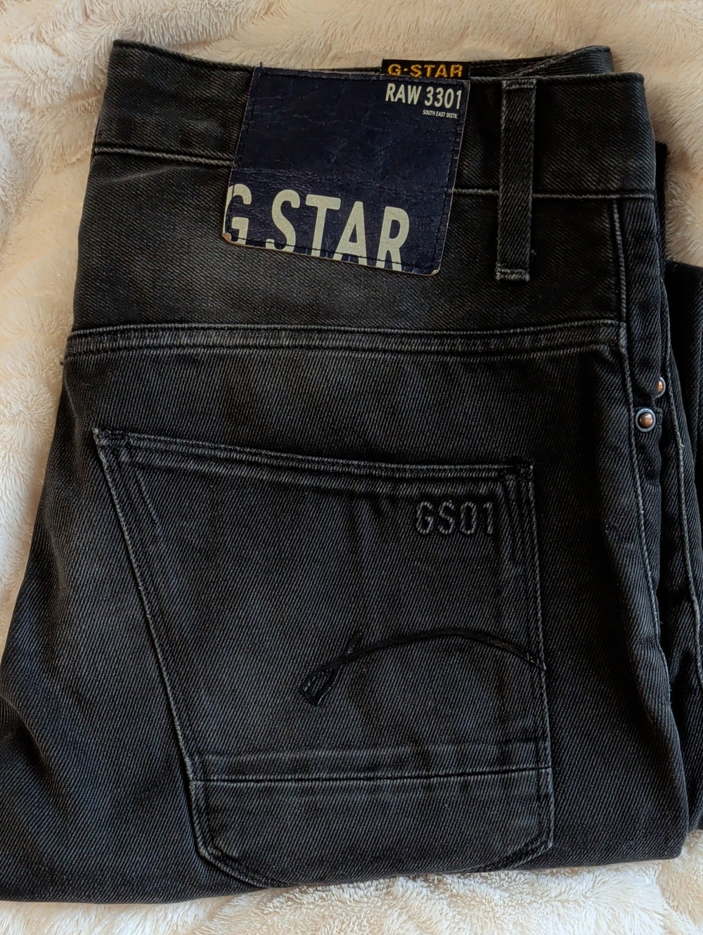 G-Star Raw 3301 Men's Black Slim Straight Jeans